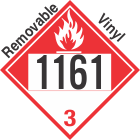 Combustible Class 3 UN1161 Removable Vinyl DOT Placard