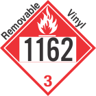 Combustible Class 3 UN1162 Removable Vinyl DOT Placard
