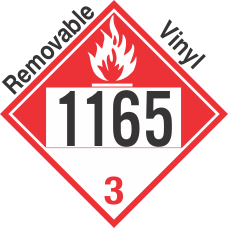 Combustible Class 3 UN1165 Removable Vinyl DOT Placard