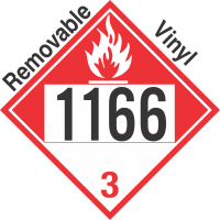 Combustible Class 3 UN1166 Removable Vinyl DOT Placard