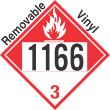 Combustible Class 3 UN1166 Removable Vinyl DOT Placard