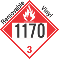 Combustible Class 3 UN1170 Removable Vinyl DOT Placard