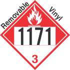 Combustible Class 3 UN1171 Removable Vinyl DOT Placard