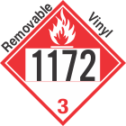 Combustible Class 3 UN1172 Removable Vinyl DOT Placard