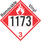 Combustible Class 3 UN1173 Removable Vinyl DOT Placard