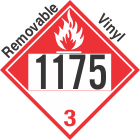 Combustible Class 3 UN1175 Removable Vinyl DOT Placard