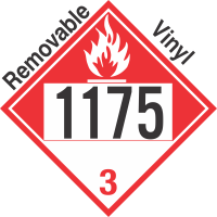 Combustible Class 3 UN1175 Removable Vinyl DOT Placard