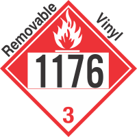 Combustible Class 3 UN1176 Removable Vinyl DOT Placard