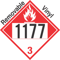 Combustible Class 3 UN1177 Removable Vinyl DOT Placard