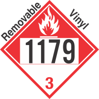 Combustible Class 3 UN1179 Removable Vinyl DOT Placard