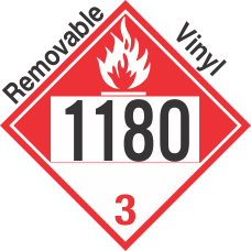 Combustible Class 3 UN1180 Removable Vinyl DOT Placard