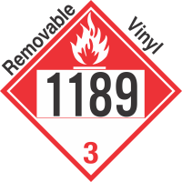 Combustible Class 3 UN1189 Removable Vinyl DOT Placard