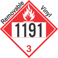 Combustible Class 3 UN1191 Removable Vinyl DOT Placard