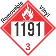 Combustible Class 3 UN1191 Removable Vinyl DOT Placard