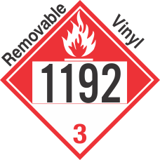 Combustible Class 3 UN1192 Removable Vinyl DOT Placard