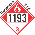 Combustible Class 3 UN1193 Removable Vinyl DOT Placard