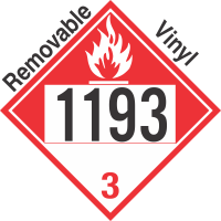 Combustible Class 3 UN1193 Removable Vinyl DOT Placard