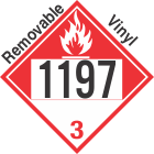 Combustible Class 3 UN1197 Removable Vinyl DOT Placard