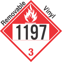 Combustible Class 3 UN1197 Removable Vinyl DOT Placard