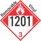 Combustible Class 3 UN1201 Removable Vinyl DOT Placard