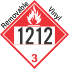 Combustible Class 3 UN1212 Removable Vinyl DOT Placard