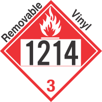 Combustible Class 3 UN1214 Removable Vinyl DOT Placard