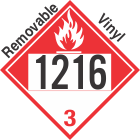 Combustible Class 3 UN1216 Removable Vinyl DOT Placard