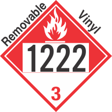 Combustible Class 3 UN1222 Removable Vinyl DOT Placard
