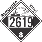 Corrosive Class 8 UN2619 Removable Vinyl DOT Placard