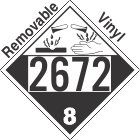 Corrosive Class 8 UN2672 Removable Vinyl DOT Placard
