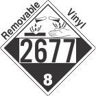 Corrosive Class 8 UN2677 Removable Vinyl DOT Placard