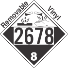 Corrosive Class 8 UN2678 Removable Vinyl DOT Placard