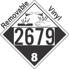 Corrosive Class 8 UN2679 Removable Vinyl DOT Placard