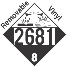 Corrosive Class 8 UN2681 Removable Vinyl DOT Placard