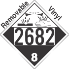 Corrosive Class 8 UN2682 Removable Vinyl DOT Placard