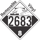 Corrosive Class 8 UN2683 Removable Vinyl DOT Placard
