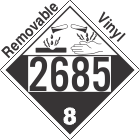 Corrosive Class 8 UN2685 Removable Vinyl DOT Placard