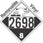 Corrosive Class 8 UN2698 Removable Vinyl DOT Placard
