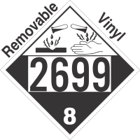 Corrosive Class 8 UN2699 Removable Vinyl DOT Placard