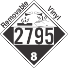 Corrosive Class 8 UN2795 Removable Vinyl DOT Placard