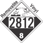 Corrosive Class 8 UN2812 Removable Vinyl DOT Placard