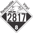 Corrosive Class 8 UN2817 Removable Vinyl DOT Placard
