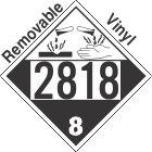 Corrosive Class 8 UN2818 Removable Vinyl DOT Placard