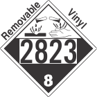 Corrosive Class 8 UN2823 Removable Vinyl DOT Placard