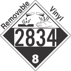 Corrosive Class 8 UN2834 Removable Vinyl DOT Placard