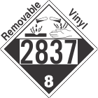 Corrosive Class 8 UN2837 Removable Vinyl DOT Placard