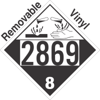 Corrosive Class 8 UN2869 Removable Vinyl DOT Placard