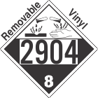 Corrosive Class 8 UN2904 Removable Vinyl DOT Placard