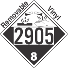 Corrosive Class 8 UN2905 Removable Vinyl DOT Placard