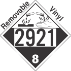 Corrosive Class 8 UN2921 Removable Vinyl DOT Placard